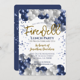 Convites Adeus, aposentadoria, Blue Silver Dourado