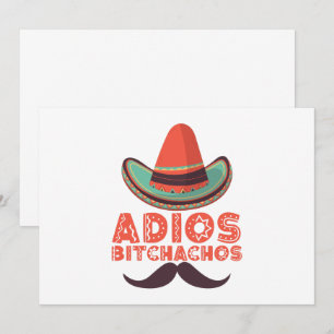 Convites Adeus Bitchachos Sombrero Retro Cinco De Mayo
