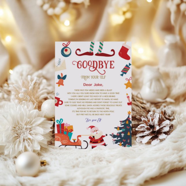 Convites Adeus da Elf Carta de Natal (Criador carregado)