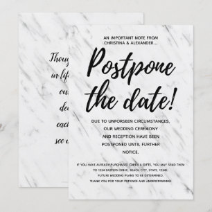 Convites Adiamento Cancelado do Casamento Moderno