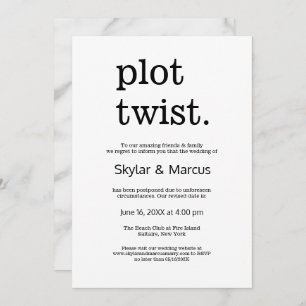 Convites Adiamento de Casamento Simples Moderno