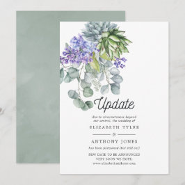 Convites Adiamento do Casamento de Eucalipto Suculentas