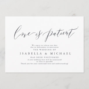 Convites Adiamento do Casamento Minimalista da Caligrafia M
