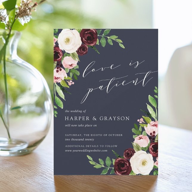 Convites Adiamento do Casamento Romance à Meia-Noite (Criador carregado)