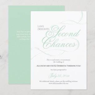 Convites Adiar Casamento por uma Segunda Chance Verde