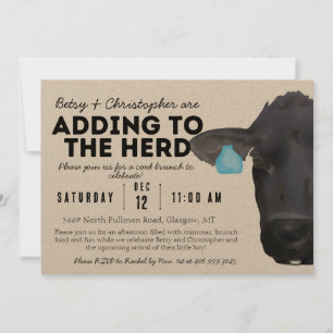 Convites Adicionando ao Herd! Chá de fraldas de Fazenda Ran