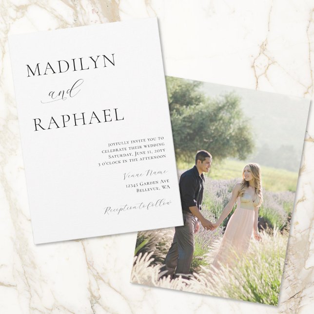 Convites Adicionando casamento de fotos minimo simples (Criador carregado)