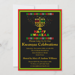 Convites Adicionar Detalhes da Data do Nome Kwanzaa Candles