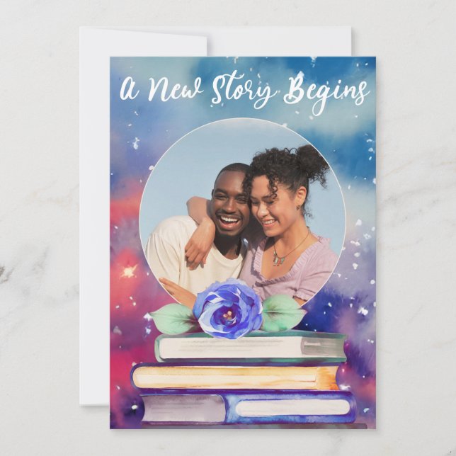 Convites Adicionar Livros Fotográficos e Rosa Pastel Waterc (Frente)