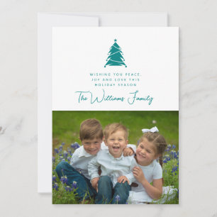 Convites ADICIONAR SUA FOTO Árvore Feliz de Natal