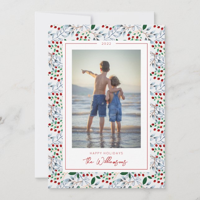 Convites ADICIONAR SUA FOTO | Feriados felizes (Frente)