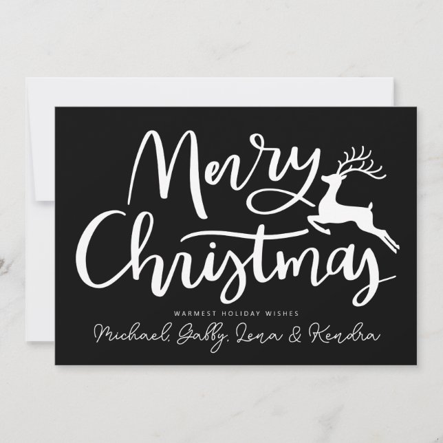 Convites ADICIONAR SUA FOTO | Merry Christmas Reindeer (Frente)