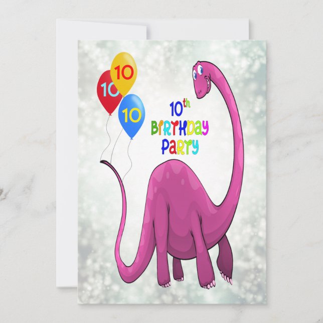 Convites Adicionar um nome, 10ª Festa de aniversário (Frente)