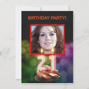 Convites Adicionar uma imagem, aniversário de 21 anos conv