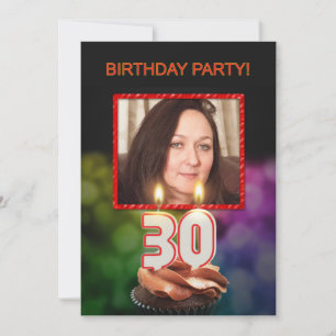 Convites Adicionar uma imagem, aniversário de 30 anos convi