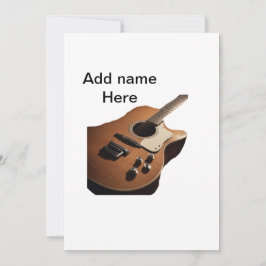 Convites Adicione o nome do texto guitarra acústica castanh