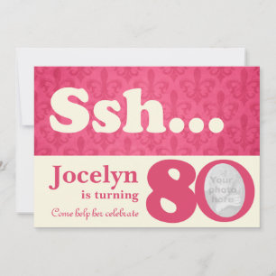 Convites Adicione seu aniversário do 80 da surpresa do ssh
