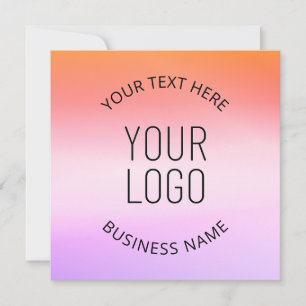 Convites Adicione Seu Logotipo Cores Gradiente de Pôr do