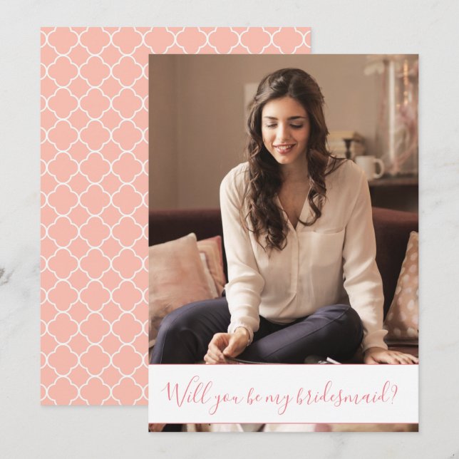 Convites Adicione sua proposta da dama de honra da foto (Frente/Verso)