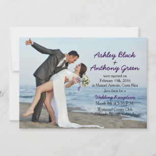 Convites Adicione Sua Própria Foto Recepção de Casamento na