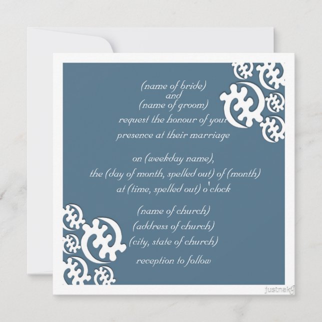 Convites adinkra gye nyame (exceto Deus) agate blue (Frente)