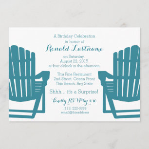 Convites Adirondack Chairs Beach Birthday