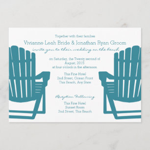 Convites Adirondack Chairs Beach Wedding