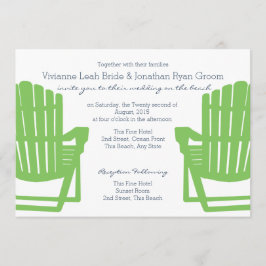 Convites Adirondack Chairs Limão e Marinho Beach Weding