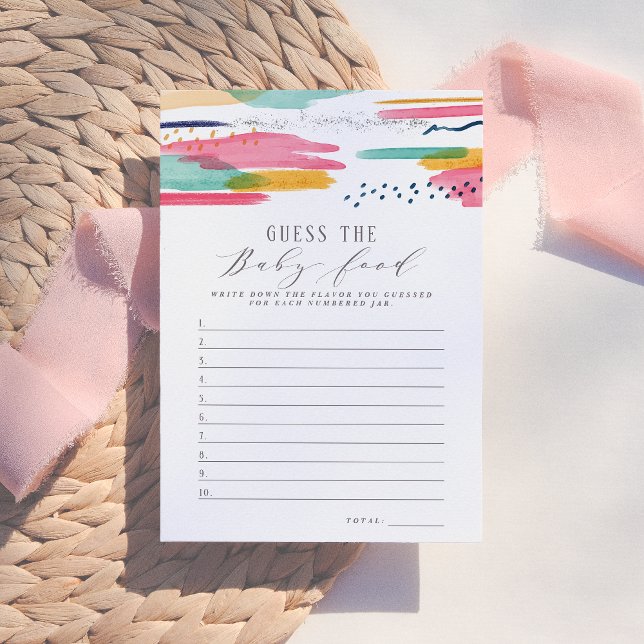 Convites Adivinha A Comida Do Bebê | Abstrato moderno cor-d (Criador carregado)