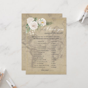 Convites Adivinha o Chá de panela do tema Viagem de idiomas