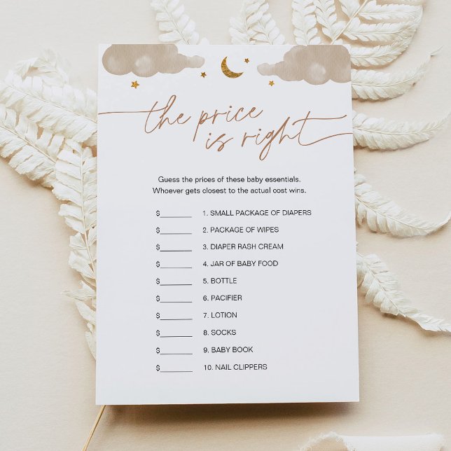Convites Adivinha o jogo do Chá de fraldas Price Twinkle St (Criador carregado)