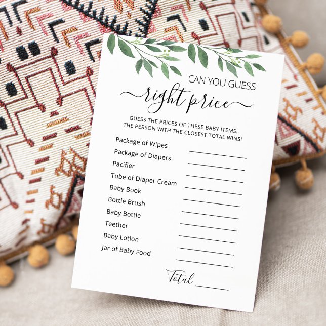 Convites Adivinha o preço certo do Chá de fraldas da festa (Criador carregado)