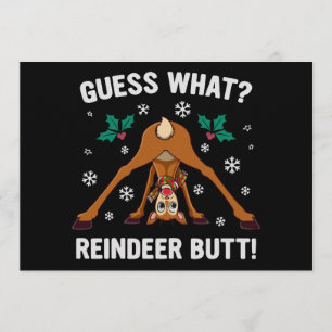 Convites Adivinhe o que é o Natal Piada do Traseiro de Rena