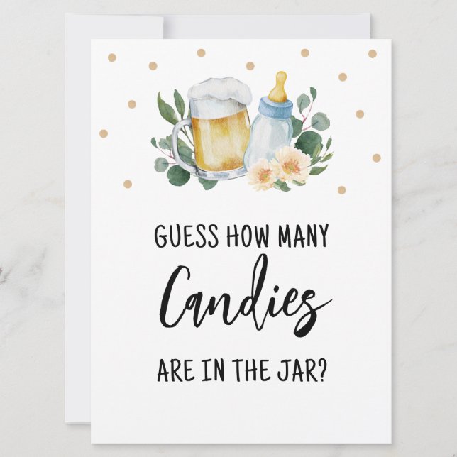 Convites Adivinhem Quantas Candies Assinam Que O Bebê Está  (Frente)