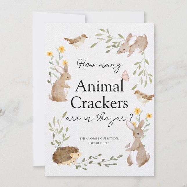 Convites Adivinhem Quantas Craques De Chá de fraldas Woodla (Frente)