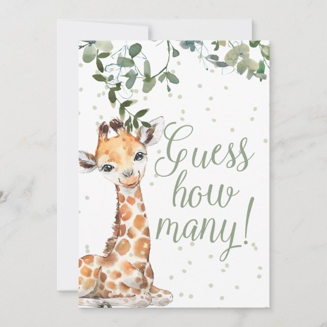 Convites Adivinhem quantos Posters Chá de fraldas pequenos (Frente)