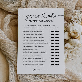 Convites Adivinhem quem Mamãe ou jogo de Chá de fraldas de 