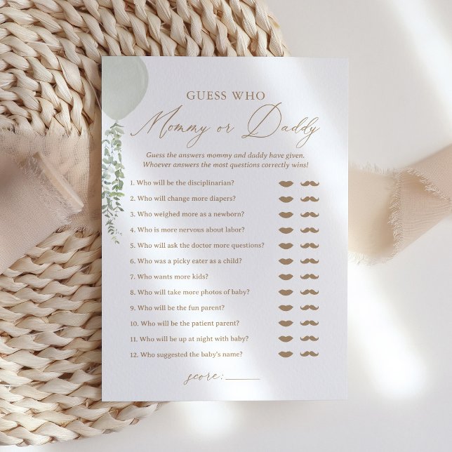 Convites Adivinhem quem Mamãe ou jogo de Chá de fraldas do  (Criador carregado)