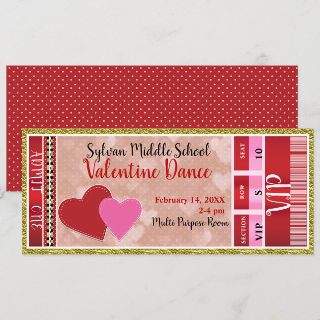 Convites Admitir um VIP para a Festa de São Valentão (Frente/Verso)