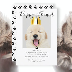 Convites Adoção de Cão Personalizado Cachorro Chá