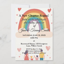 Convites Adoção do Chá de fraldas Arco-Íris