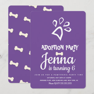 Convites Adoção Minimalista De Pet Dog Festa de aniversá