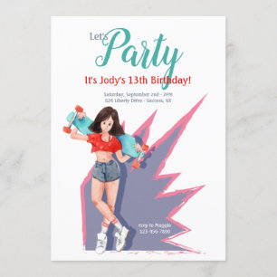 Convites Adolescente com Skate