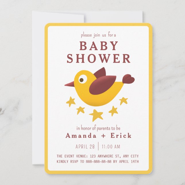 Convites Adorable Baby Shower Invitation (Frente)