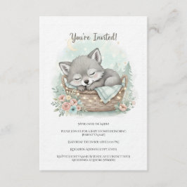 Convites Adorable, fluffy baby wolf Baby Shower