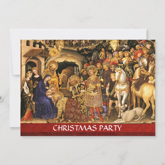 Convites ADORAÇÃO DE MAGI Gentile Da Fabriano, Natal (Frente)