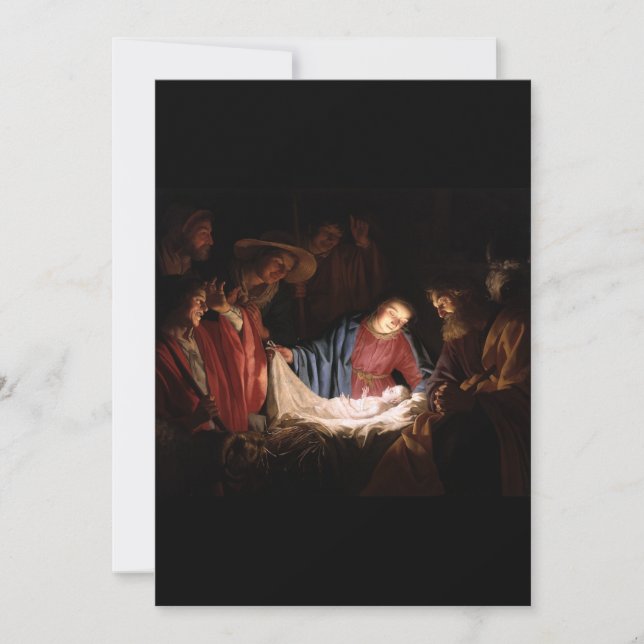 Convites Adoração dos Pastores por Honthorst (Frente)
