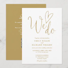 Convites Adoramos Casamento Dourado de Código QR Coração