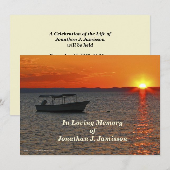 Convites Adorando a celebração da memória de barcos de pesc (Frente/Verso)