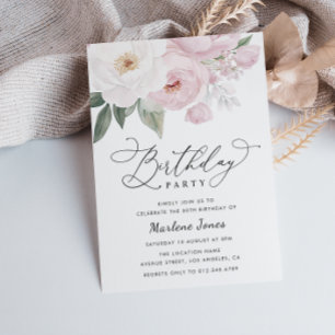 Convites adorável aniversário botânico floral